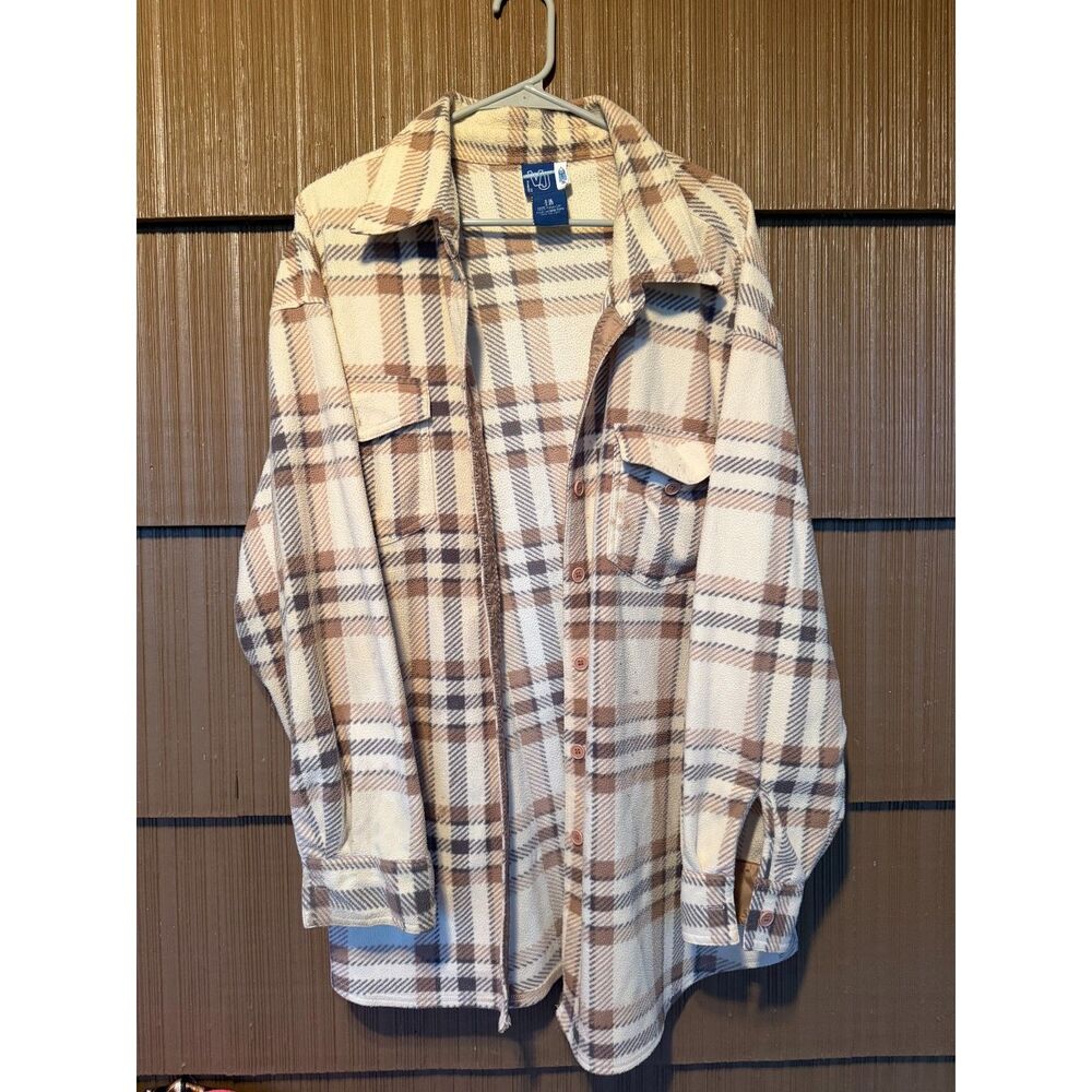 Venezia Jeans Cream and Brown Cozy Women's Flannel
